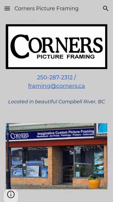 Screenshot of corners.ca
