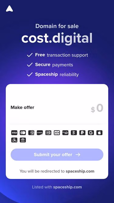 Screenshot of cost.digital