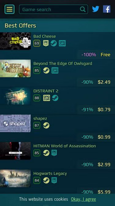 Screenshot of cost.games
