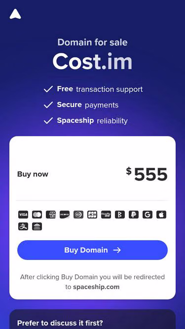 Screenshot of cost.im
