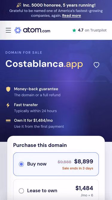 Screenshot of costablanca.app