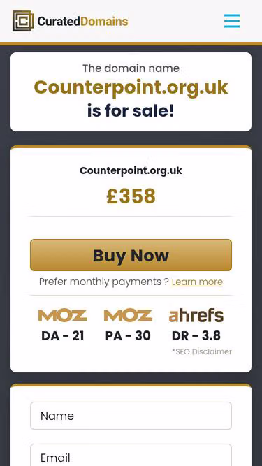 Screenshot of counterpoint.org.uk
