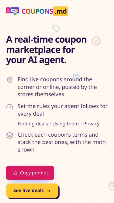 Screenshot of coupons.md