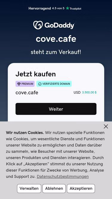 Screenshot of cove.cafe