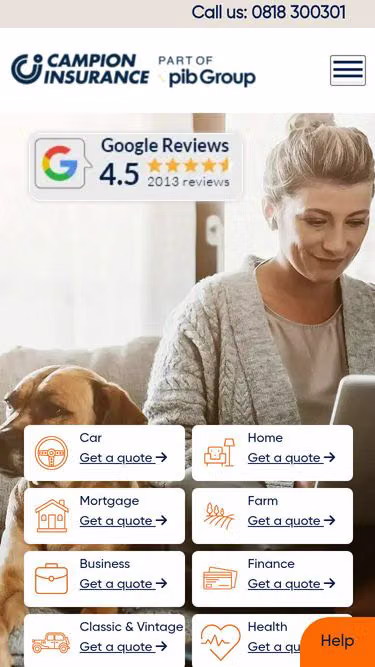 Screenshot of coverme.ie