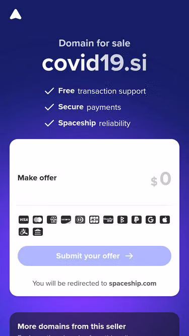 Screenshot of covid19.si