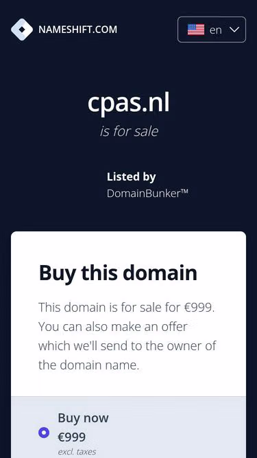 Screenshot of cpas.nl