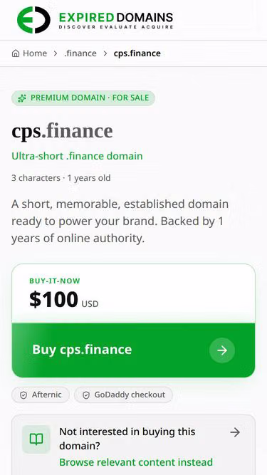 Screenshot of cps.finance
