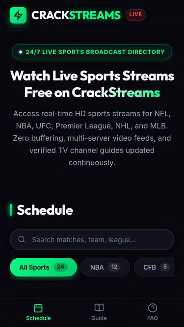 Screenshot of crackstreams.homes