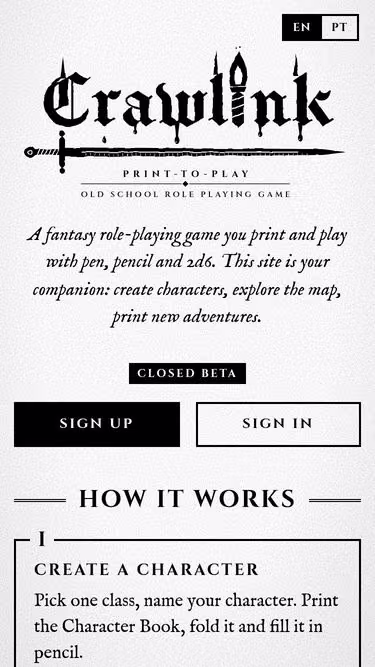 Screenshot of crawl.ink