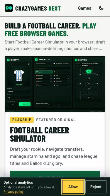 Screenshot of crazygames.best
