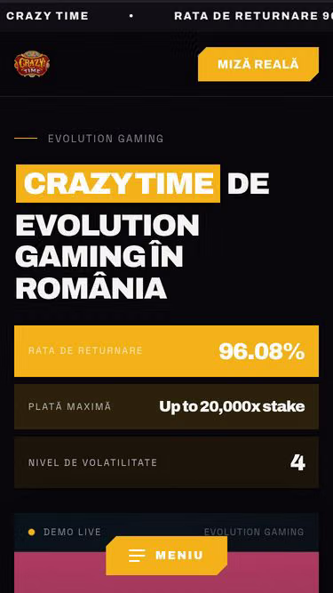 Screenshot of crazytime.ro