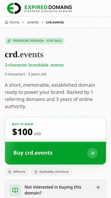 Screenshot of crd.events