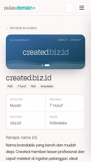 Screenshot of created.biz.id