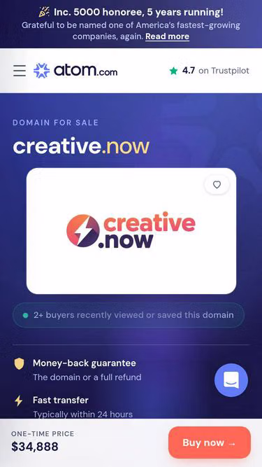 Screenshot of creative.now