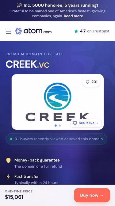 Screenshot of creek.vc