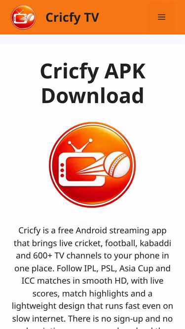 Screenshot of cricfy.net.co