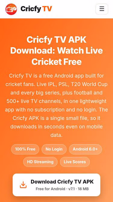 Screenshot of cricfy.rest