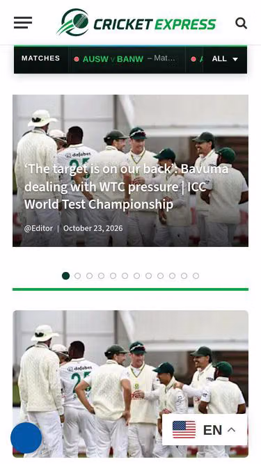 Screenshot of cricket.express