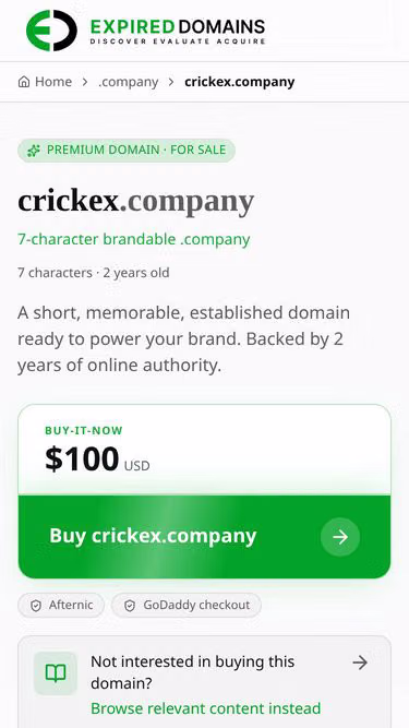 Screenshot of crickex.company