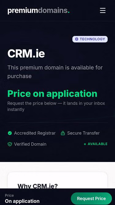 Screenshot of crm.ie
