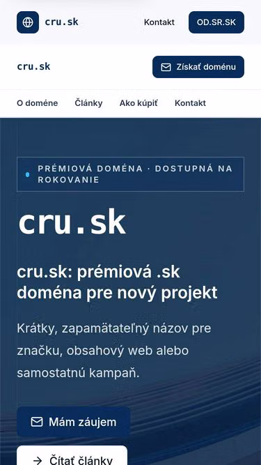 Screenshot of cru.sk