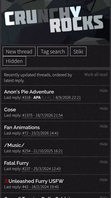 Screenshot of crunchy.rocks
