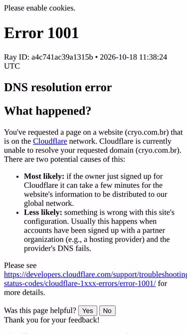 Screenshot of cryo.com.br