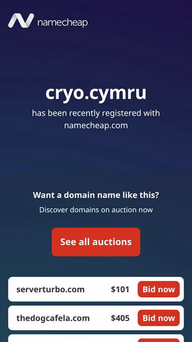 Screenshot of cryo.cymru