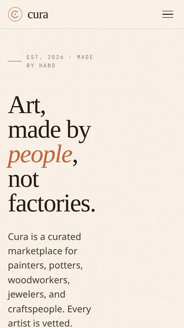 Screenshot of cura.gallery