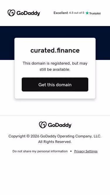 Screenshot of curated.finance