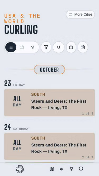 Screenshot of curling.events