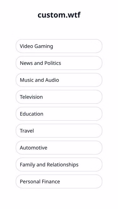 Screenshot of custom.wtf