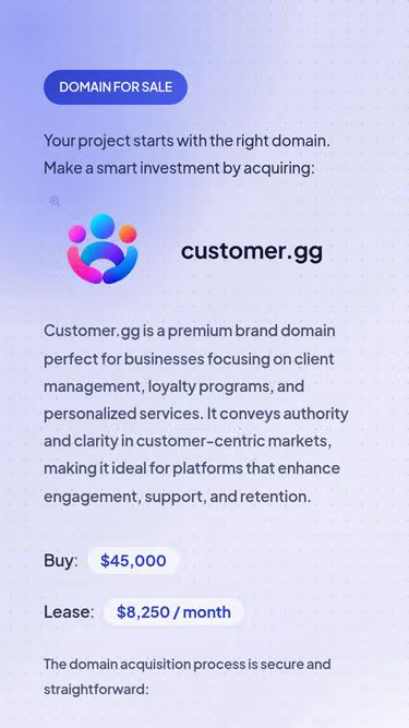 Screenshot of customer.gg
