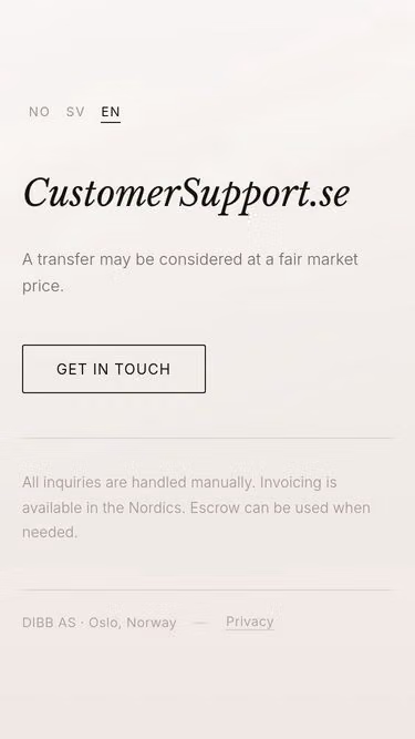 Screenshot of customersupport.se