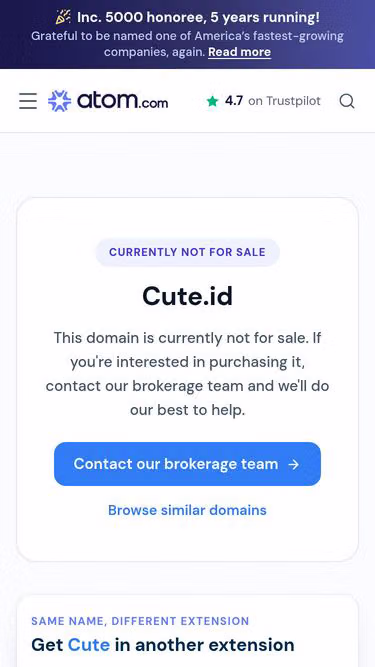 Screenshot of cute.id