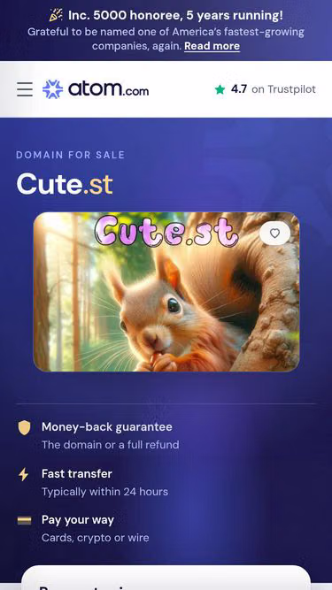 Screenshot of cute.st