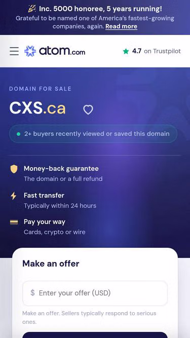 Screenshot of cxs.ca