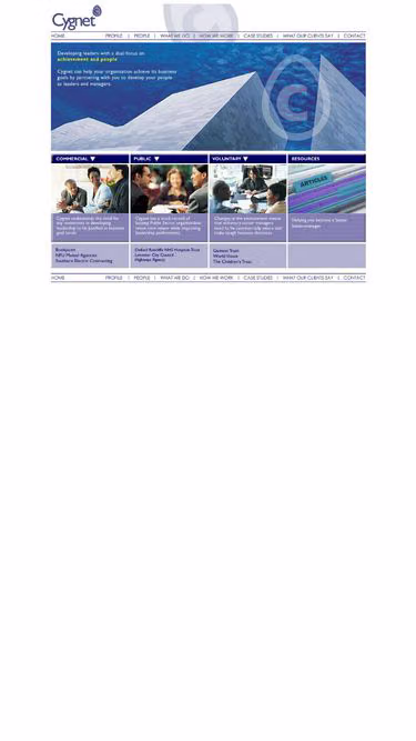 Screenshot of cygnet.org.uk