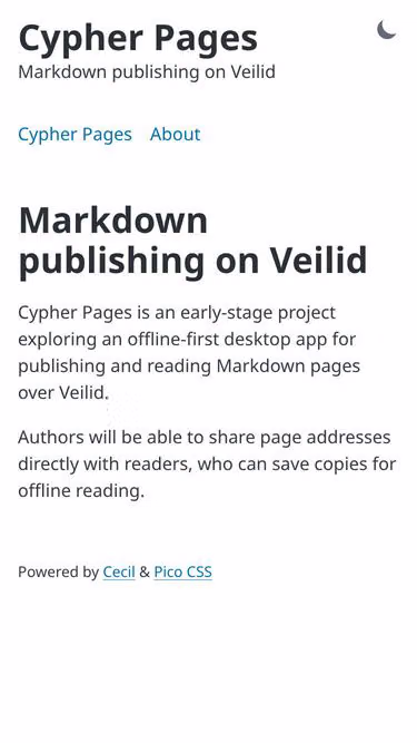 Screenshot of cypher.page