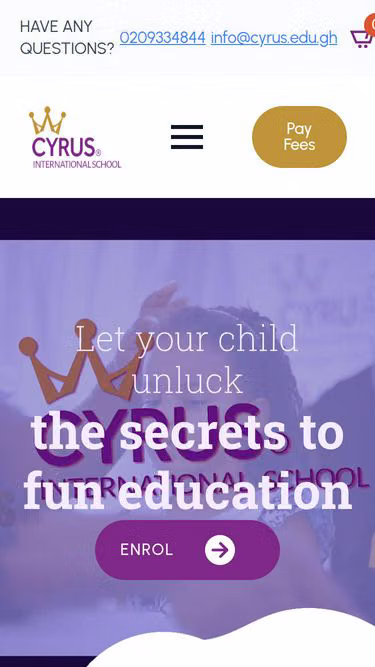 Screenshot of cyrus.edu.gh