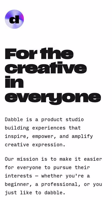 Screenshot of dabble.fyi