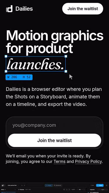 Screenshot of dailies.design
