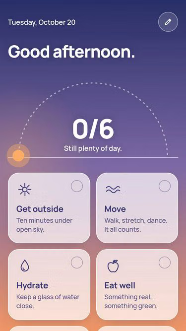 Screenshot of dailies.health