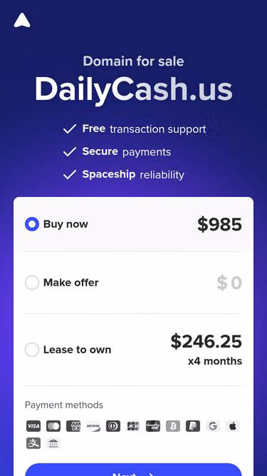 Screenshot of dailycash.us