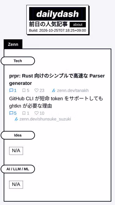 Screenshot of dailydash.dev
