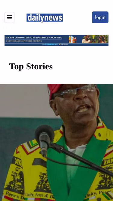 Screenshot of dailynews.co.zw