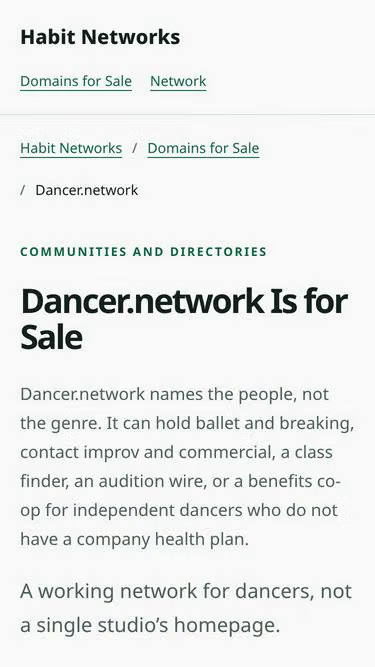 Screenshot of dancer.network