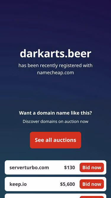 Screenshot of darkarts.beer