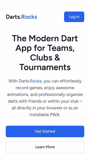 Screenshot of darts.rocks